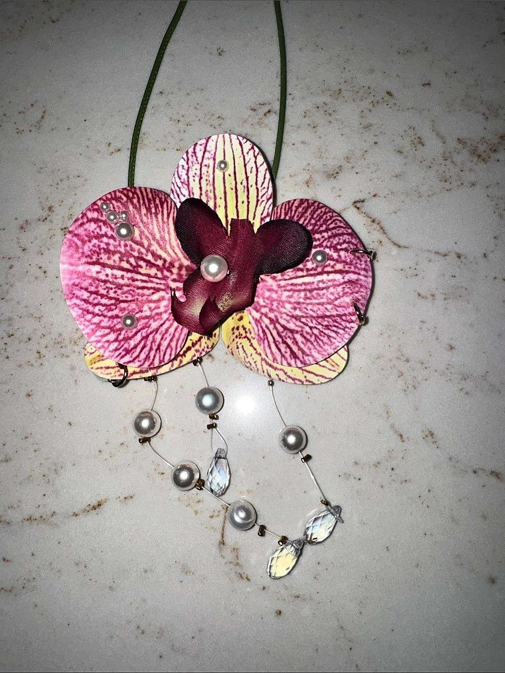Etsy Orchid Pink Floral Pendant Necklace